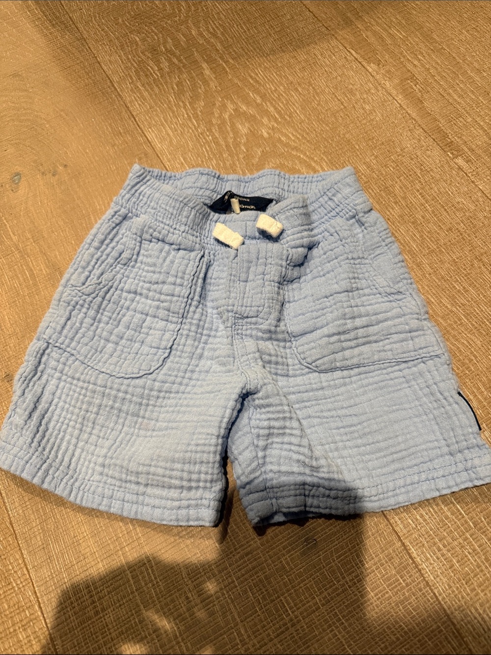 Ben Sherman Light Blue Cotton Gauze Drawstring Shorts